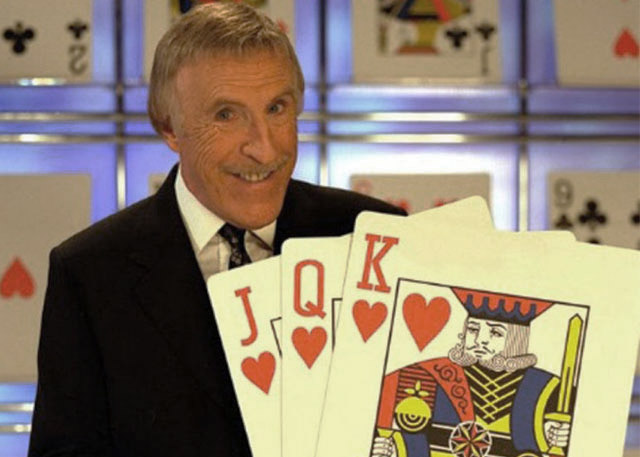 Bruce Forsyth with cards